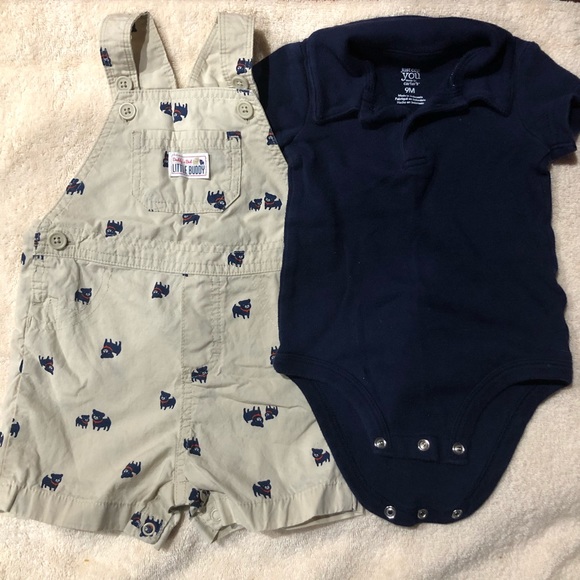 Onesie with Matching Shorts Overalls - Picture 1 of 4